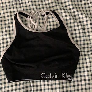 Black Calvin Klein sports bra